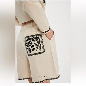 Free People Cotton-Linen Blend Embroidered Suit Sz- Xs